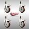 Service Caster 5 Inch 316SS Maroon Poly Swivel 1-3/8 Inch Expanding Stem Caster Set Lock Brake SCC-SS316TTLEX20S514-PPUB-MRN-138-4 - alternate 1